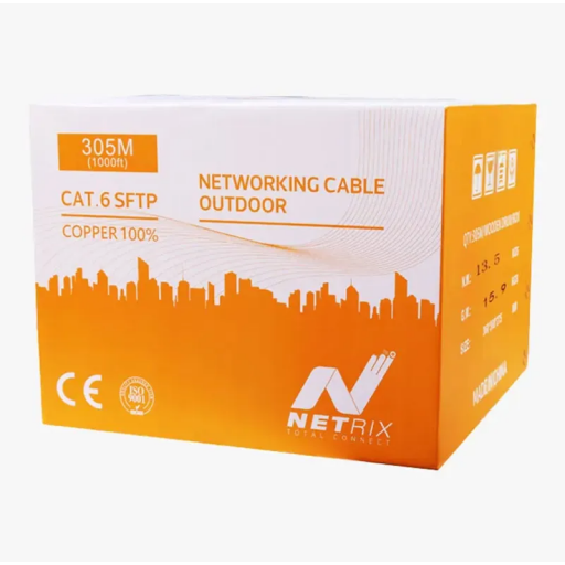 كابل شبكة NX-SFTP CAT6 خارجي بطول 305 متر NX-SFTP CAT6 305M Outdoor Network Cable