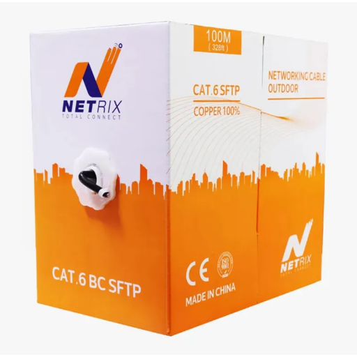 كابل شبكة NX-SFTP CAT6 خارجي بطول 100 متر Outdoor SFTP CAT6 Network Cable 100M NX-SFTP