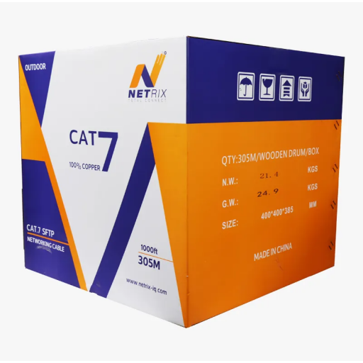 كيبل شبكة خارجي NX-SFTP CAT7 بطول 305 متر NX-SFTP CAT7 Outdoor Network Cable 305M