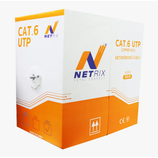 كيبل شبكة داخلي NX UTP CAT5E بطول 305 متر لون رمادي NX UTP CAT5E Indoor Network Cable 305M Gray