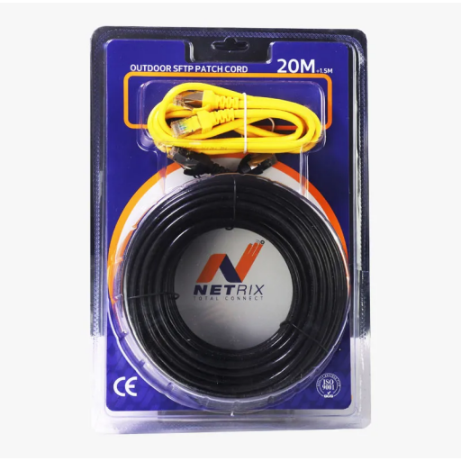 كيبل شبكة خارجي CAT5e SFTP بطول 20 متر + 1.5 متر NX NX-SFTP CAT5e Outdoor Network Cable - 20m + 1.5m