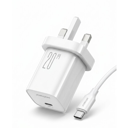 شاحن Joyroom 20W فائق السرعة | USB-C PD 3.0 | أصغر حجم أسرع شحن حماية ذكية لكل الأجهزة Joyroom 20W Fast Charger | PD 3.0 USB-C Super Fast Charging | Compact Size Full Safety for All Devices