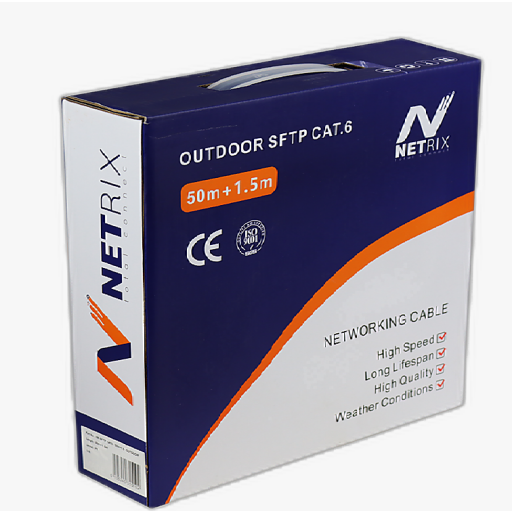 كابل شبكة خارجي CAT6 SFTP بطول 50 متر + 1.5 مم NX-SFTP-CAT6 - 50m + 1.5mm - Outdoor Network Cable