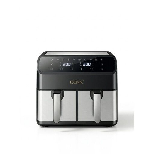 لمقلاة الهوائية المزدوجة DENX DX2091 بسعة 4+4 لتر وقوة 2000 واط DENX DX2091 Dual Air Fryer – 4+4L Capacity, 2000W Power