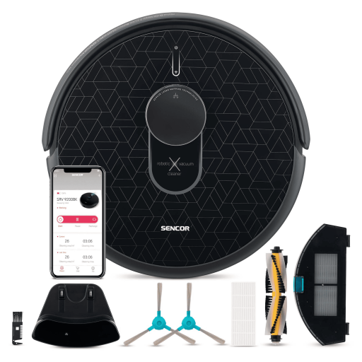 مكنسة كهربائية روبوت اسود SRV 9200BK ROBOTIC VACUUM CLEANER BLACK  SRV 9200 BK
