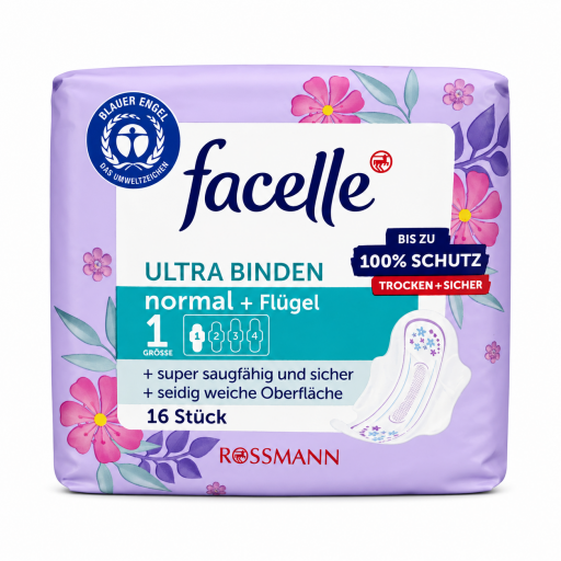 فوط صحية فاسيل عادية مع أجنحة Facelle Ultra Binden Normal + Flügel