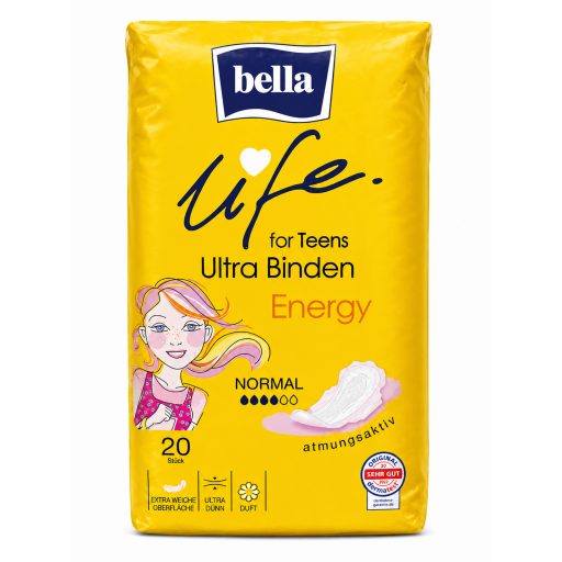 فوط صحية بيلا لايف إنرجي للمراهقات Bella Life Ultra Binden Energy (For Teens)