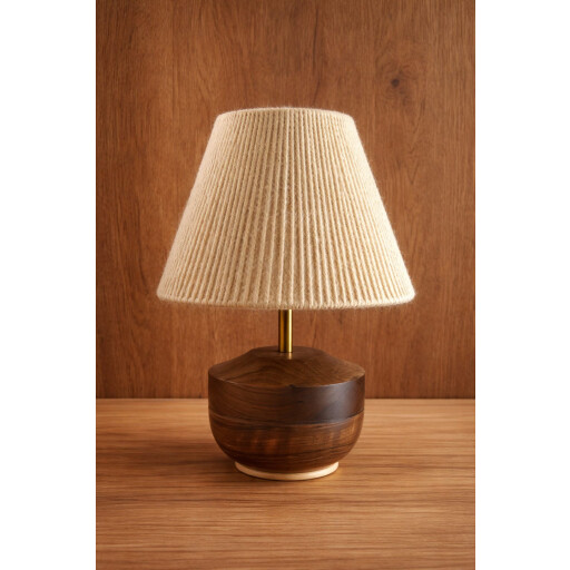 تيبلام من خشب الجوز بشكل كروي Wooden table lamps