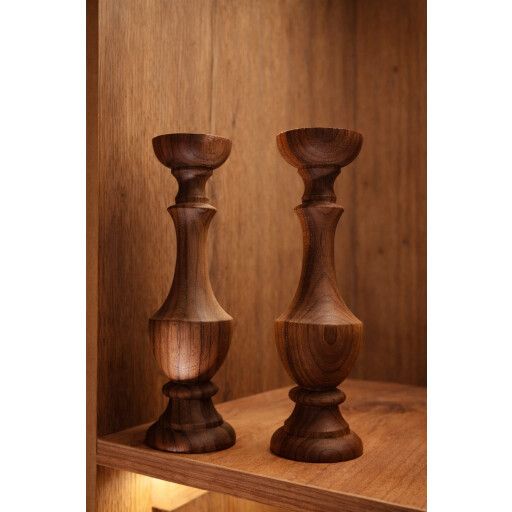 شمعدان خشبي Wooden candlestick