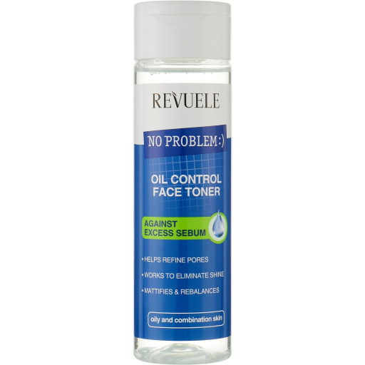 تونر للوجه للتحكم بالزيوت للبشرة الدهنية والمختلطة REVUELE No Problem Oil Control Facial Toner