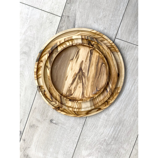 سيت مواعين خشب wooden plate set