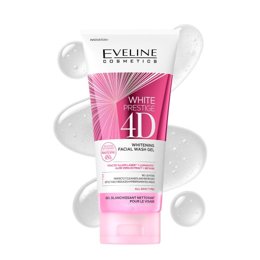 جل تنظيف الوجه وايت بريستيج 4D لتفتيح البشرة Eveline White Prestige 4D Brightening Facial Cleansing Gel