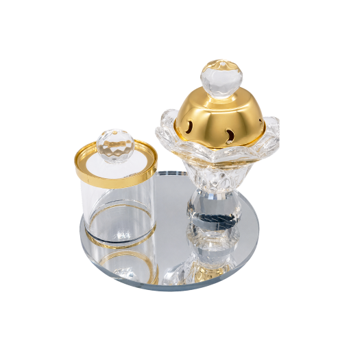 طقم مبخرة كريستال ذهبية Crystal Gold Mabkhara Set