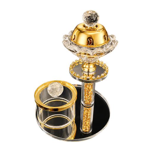 طقم مبخرة كريستال ذهبية Crystal Gold Mabkhara Set