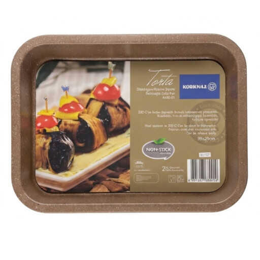 صينية فرن مستطيلة كوركماز تورتا غير لاصقة قياس 39×29 سم جرانيت مقاومة للحرارة Korkmaz Torta Rectangular Non-Stick Baking Pan, 39 x 29 cm, Heat Resistant Granite