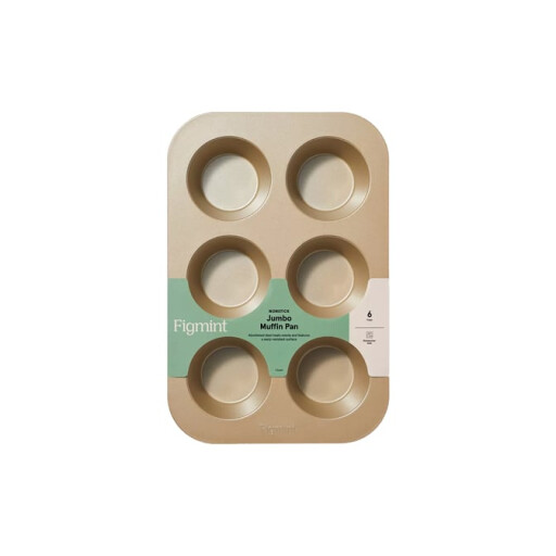 صينية مافن جامبو غير لاصقة ستيل ألومنيوم 6 قطع Jumbo Non-Stick Aluminum Steel Muffin Pan, 6 Pieces