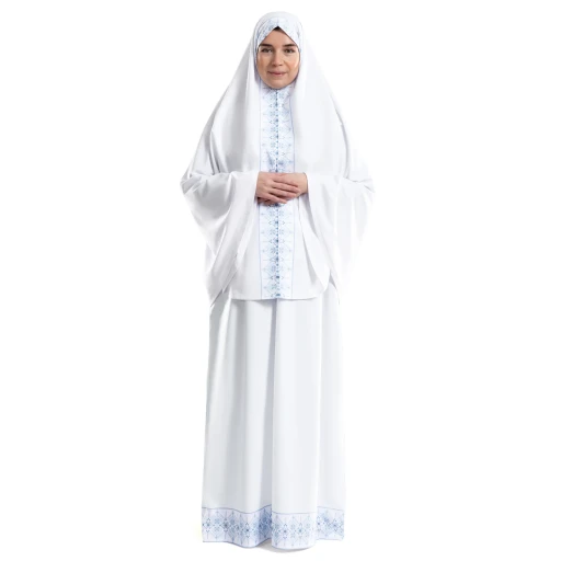 ملابس صلاة إسلامية وايت أزور Azure White Islamic Prayer Wear