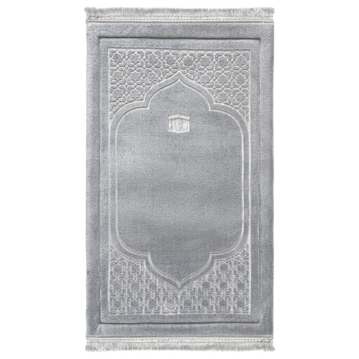 سجادة صلاة محفورة لون فضي Greyish Emboss Prayer Mat