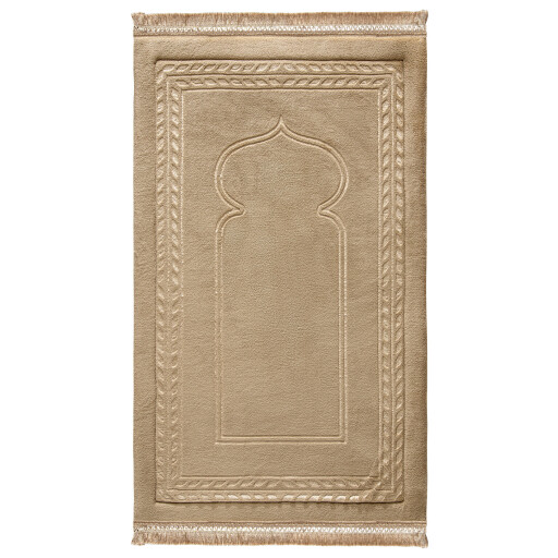 سجادة صلاة محفورة لون ذهبي Bronz Emboss Prayer Mat