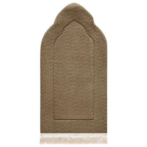 سجادة صلاة محراب سادة تان Tan Arched Plain Prayer Mat