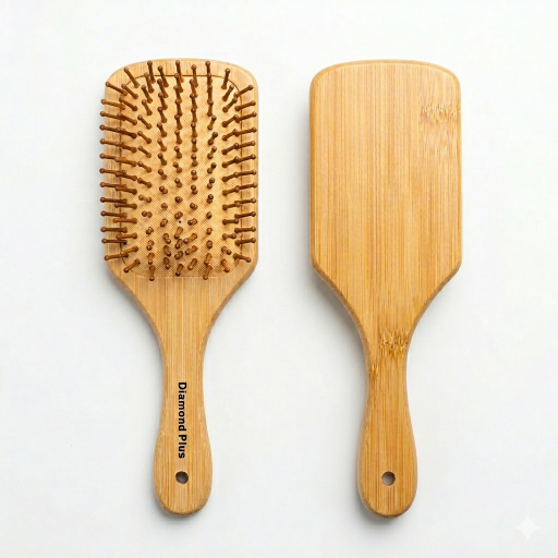 فرشاة شعر Diamond Plus خشب احترافية Diamond Plus Professional Wooden Hairbrush
