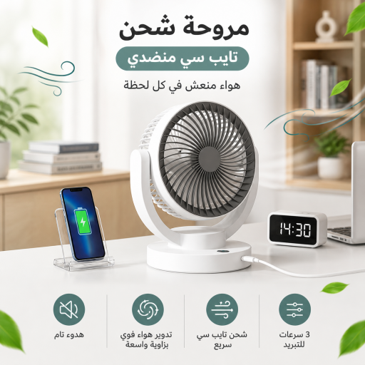مروحة مكتبية قابلة للشحن USB USB Rechargeable Desk Fan