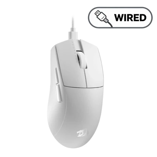 ماوس ألعاب - سلكي - 5 أزرار - أبيض Gaming Mouse - 5 Buttons - Wired - White
