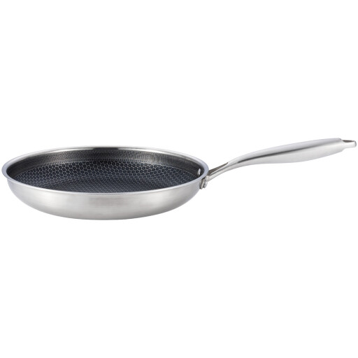 مقلاة فولاذ مقاوم للصدأ 24 سم بطبقة خلية النحل غير اللاصقة STAINLESS STEEL NONSTICK HONEYCOMB COATING PAN - 24CM