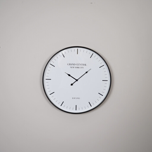 ساعة جدارية 60 سم إطار معدني 60cm Wall Clock Metal Frame