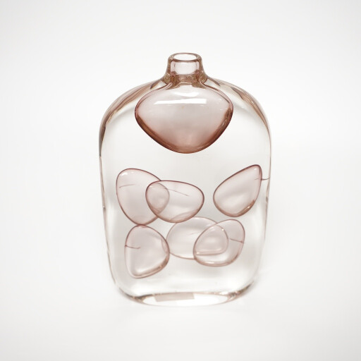 فازة زجاج بفقاعات ملونة Colored Bubble Glass Vase