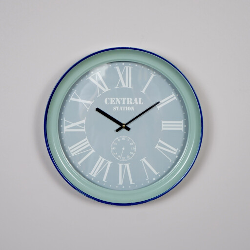 ساعة جدارية قطر 43 سم إطار معدني 43cm Wall Clock Metal Frame