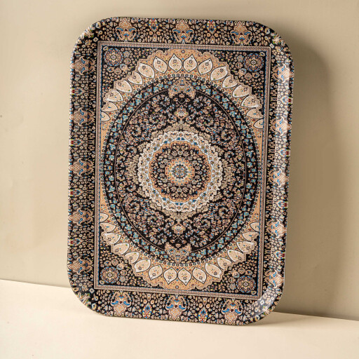 صينية تقديم بنقشات تراثية أنيقة Elegant Serving Tray with Traditional Heritage Patterns