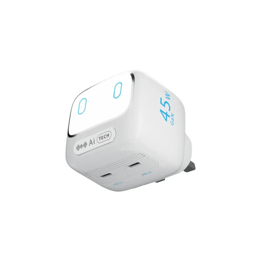 شاحن لوميكس GaN AI بقدرة 45 واط - أبيض Lumix GaN AI Power Charger 45W - White