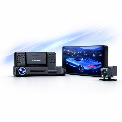 كامرة سيارة ثلاثية FULL HD متطورة. Advanced triple FULL HD car camera.