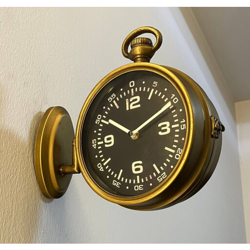 ساعة معدن تعليق جانبي Side Hanging Metal Wall Clock