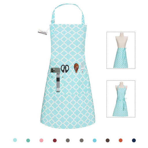 صدرية مطبخ احترافية قطنية متعددة الاستخدامات اخضر فاتح Professional cotton multi-purpose kitchen apron, light green