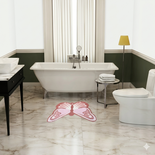 سجادة فراشة PVC مقاومة للانزلاق وعملية PVC butterfly mat, non-slip and practical
