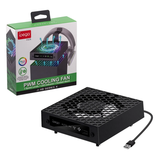 Ipega Ipega Pwm Rgb Cooling Fan With Headset Hanger Mount For Xbox Series X