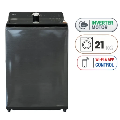 غسالة تحميل علوي - سعة 21 كغم - إنفرتر - أسود بلاتيني Top Load Washing Machine - 21 kg - Inverter - Platinum Black