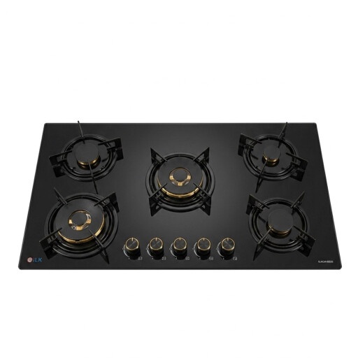 طباخ منضدي ئيلك 90 سم زجاجي اسود iLK Built-in Glass Hob - 5 Burners - Black.