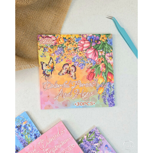 فتر ملصقات مربع ورد Square Flower Sticker Book