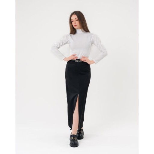 تنّورة نسائية بحزام وفتحة أمامية Women's Belted Skirt with Slit Front
