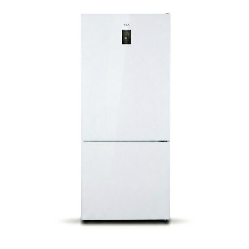 ثلاجة إيلك بابين - فريزر سفلي - أبيض. iLK Double Door Refrigerator - Bottom Freezer - White.