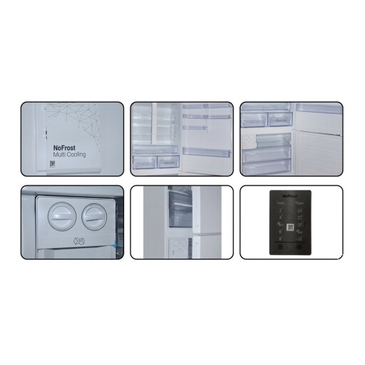 ثلاجة إيلك بابين - فريزر سفلي - أبيض. iLK Double Door Refrigerator - Bottom Freezer - White.