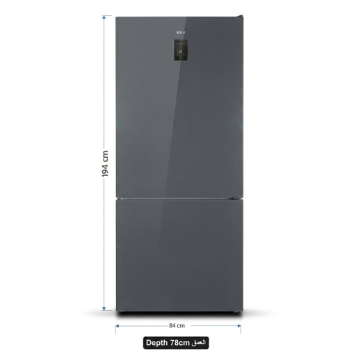 ثلاجة ئيلك تركي هوائي 679 لتر سلفر فريزر سفلي iLK Double Door Refrigerator - Inverter - Dark Silver.