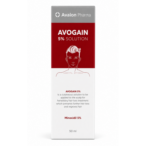 أفوجين محلول المينوكسيديل بتركيز 5% 50مل (Avogain 50ml (Minoxidil 5%