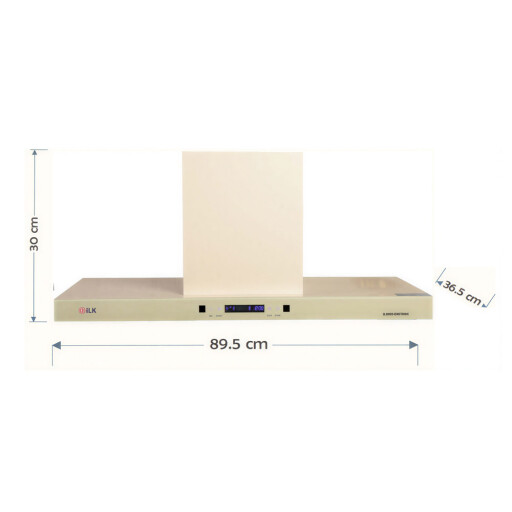 هود طبخ إل كيه ديواري 90 سم - بيج زجاجي ILK Wall Mount Cooker Hood 90cm - Glass Beige