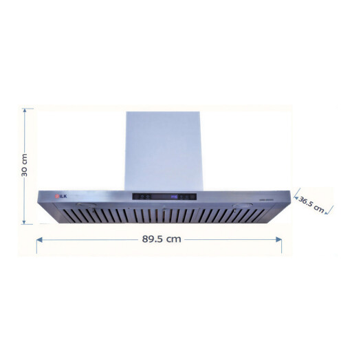ساحبة هواء مطبخ (مفرغة) إيلك مع شاشة رقمية وتحكم باللمس - ستيل ILK Wall Mount Cooker Hood 90cm - Stainless Steel