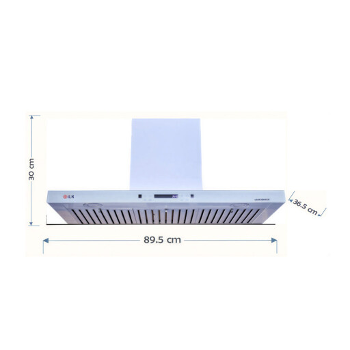 ساحبة هواء مطبخ (مفرغة) إيلك مع شاشة رقمية وتحكم باللمس - لون أبيض ILK Kitchen Hood with Touch Control and Digital Display - White