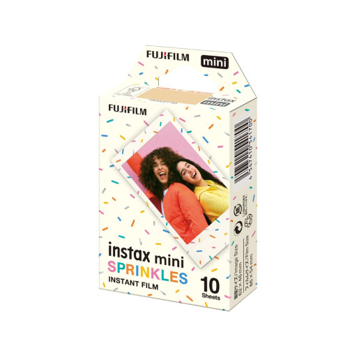 أفلام كاميرا فورية "فوجي فيلم إنستاكس ميني" بتصميم إطار حبيبات السكر الملونة 10 صور FUJIFILM Instax Mini Sprinkles Instant Film Sheets 10Pcs (10x1) for Mini Cameras